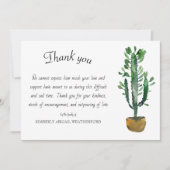 Funeral Potted Cactus Bedankkaart (Voorkant)