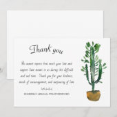 Funeral Potted Cactus Bedankkaart (Voorkant / Achterkant)
