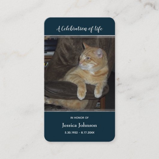 Funeral Pray Card met één fotooptie Visitekaartje (Voorkant)