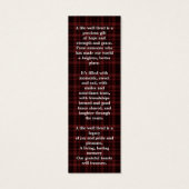 Funeral Prayer Bladwijzer Memorial 3 Mini Visitekaartjes (Achterkant)