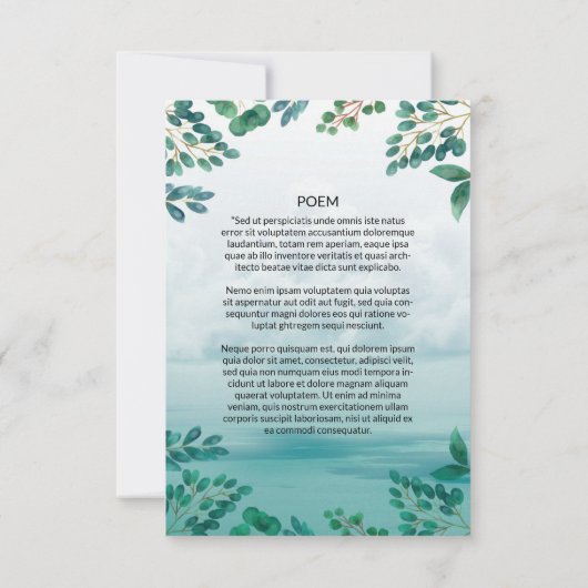 Funeral Prayer Card Kaart (Achterkant)