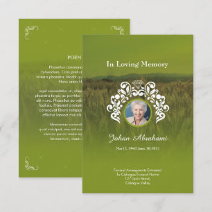 Funeral Prayer Card Kaart