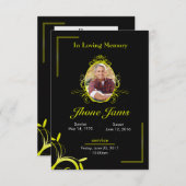 Funeral Prayer Card Kaart (Voorkant / Achterkant)