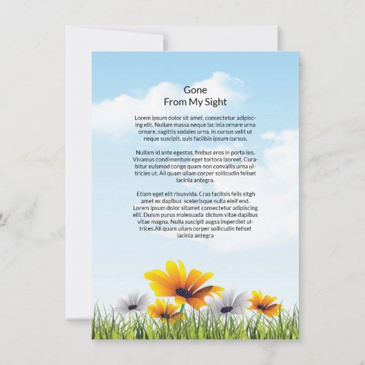 Funeral Prayer Card Kaart (Achterkant)