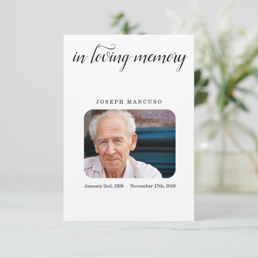 Funeral Prayer Card/Memorial Service Card Aankondiging (Staand voorkant)