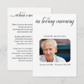 Funeral Prayer Card/Memorial Service Card Aankondiging (Voorkant / Achterkant)