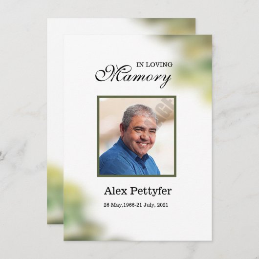 Funeral Prayer Card Sjabloon (Voorkant / Achterkant)