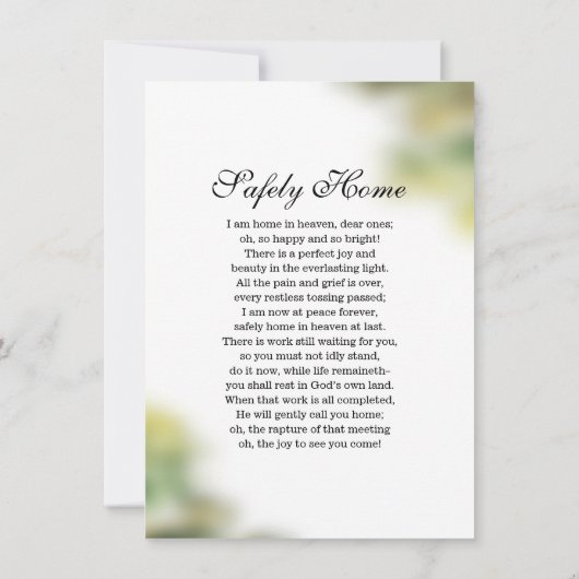 Funeral Prayer Card Sjabloon (Achterkant)