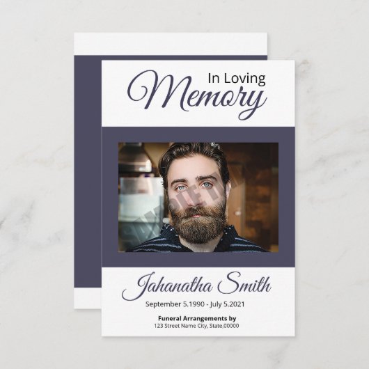 Funeral Prayer Card Sjabloon (Voorkant / Achterkant)