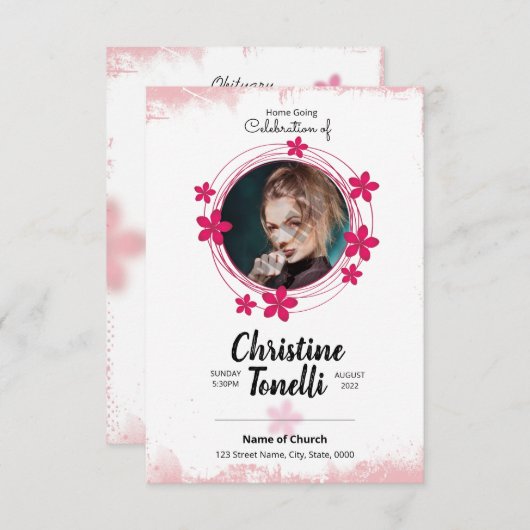 Funeral Prayer Card Sjabloon (Voorkant / Achterkant)