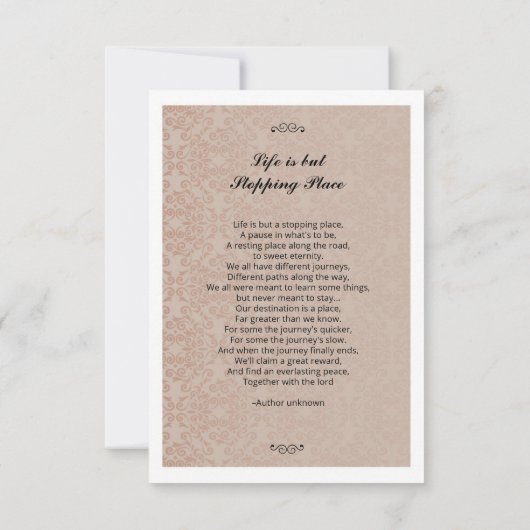 Funeral Prayer Card Sjabloon (Achterkant)