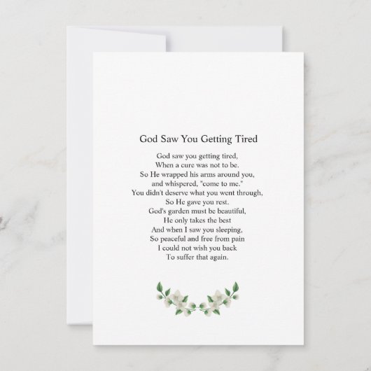 Funeral Prayer Card Sjabloon (Achterkant)