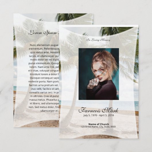 Funeral Prayer Card Template (Voorkant / Achterkant)