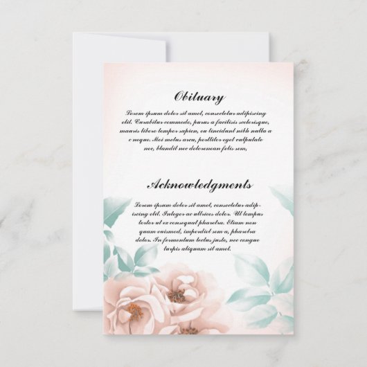 Funeral Prayer Card Template (Achterkant)