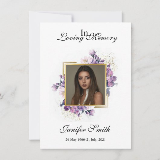 Funeral Prayer Card Template (Voorkant)
