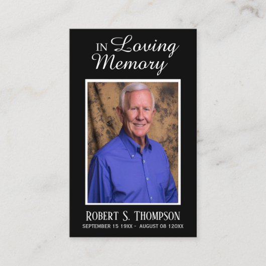 Funeral Prayer Dank je wel Visitekaartje (Voorkant)