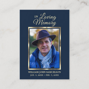 FUNERAL PRAYER DANK U DANK DANKZIJ Blauwe FOTO Visitekaartje