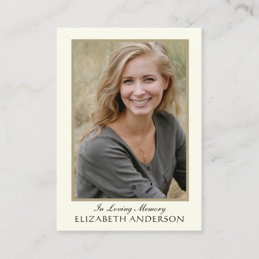 Funeral Prayer Kaart Foto Memorial Plaatskaartje (Voorkant)