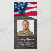 Funeral Prayer Kaart Stars Stripes Poem US Flag (Voorkant)