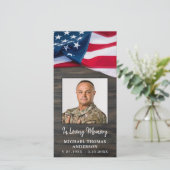 Funeral Prayer Kaart Stars Stripes Poem US Flag (Staand voorkant)