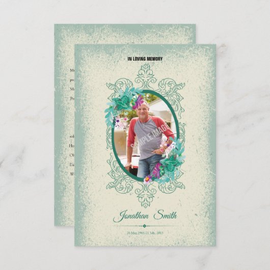 Funeral Program Card Kaart (Voorkant / Achterkant)