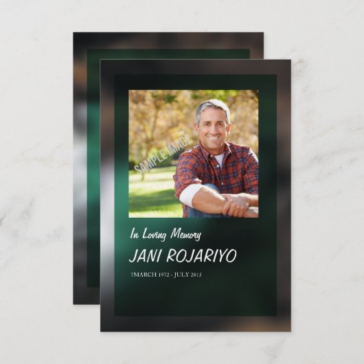 Funeral Program Card Kaart (Voorkant / Achterkant)