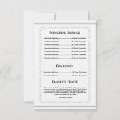 Funeral Program Card Kaart (Achterkant)