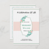 Funeral Program Card Kaart (Voorkant / Achterkant)