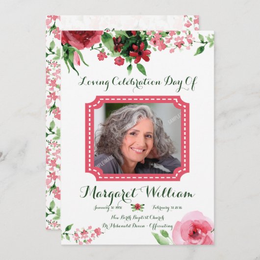 Funeral Program Card Programmakaart (Voorkant / Achterkant)