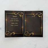 Funeral Program Classic Elegant Gold Black Programma (Binnen)