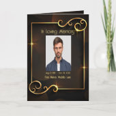 Funeral Program Classic Elegant Gold Black Programma (Voorkant)
