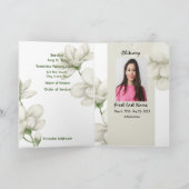 Funeral Program Custom White Flowers Programma (Binnen)