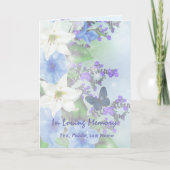 Funeral Program Custom White Lily Purple Flowers Programma (Voorkant)