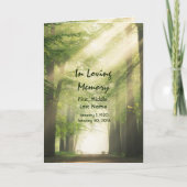 Funeral Program Custom Woodland Forest Programma (Voorkant)