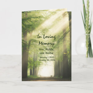 Funeral Program Custom Woodland Forest Programma