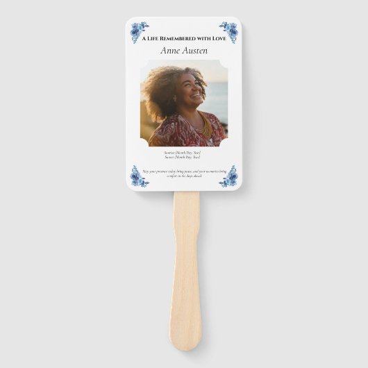 Funeral Program Fan – Memorial Keepsake Handwaaier (Voorkant)