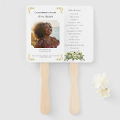 Funeral Program Fan – Memorial Keepsake Handwaaier (Voorkant en achterkant)