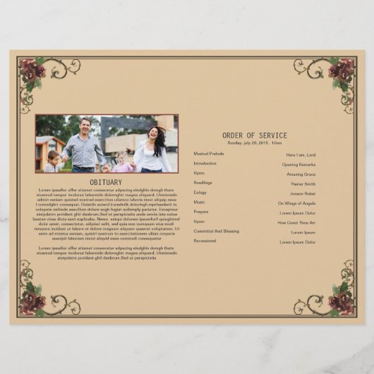 Funeral Program Flyer Template (Achterkant)