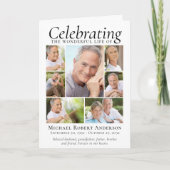 Funeral Program Folded | Moderne fotocollage Programma (Voorkant)