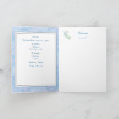 Funeral Program Soft Blue Watercolor Draairy Programma (Binnen)