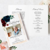 Funeral-programma Navy & Burgundy | Dienstenvolgor