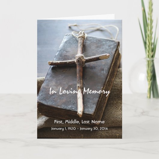 Funeral Programme Aangepaste Bijbel Christelijk Programma (Voorkant)