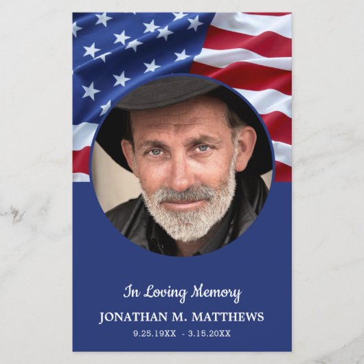 Funeral Programme Budget Patriotic Memorial Vetera (Voorkant)