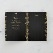 Funeral Programme Christelijk Elegant Gold Black Programma (Binnen)