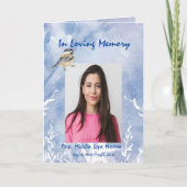 Funeral Programme Custom Chickadee Blue winter Programma (Voorkant)