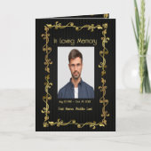 Funeral Programme Elegant Gold Black Programma (Voorkant)