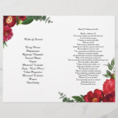 Funeral Programme van Bi-Fold Red Peony Flyer (Achterkant)