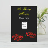 Funeral Red Rose Invitation Card Kaart (Staand voorkant)