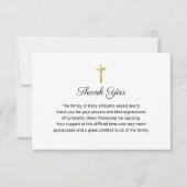 Funeral Religorial Gold Cross Hartelijk dank Bedankkaart (Voorkant)