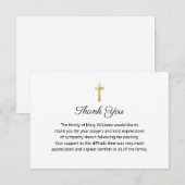 Funeral Religorial Gold Cross Hartelijk dank Bedankkaart (Voorkant / Achterkant)